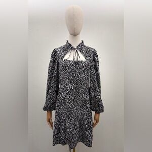 KUSH Black & White Printed Mini Dress